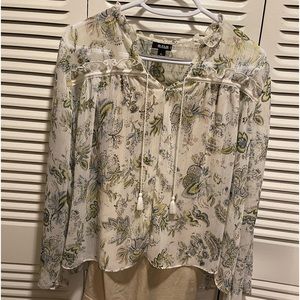a.n.a sheer flowing floral print blouse w/cami. Very slimming.